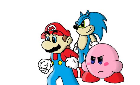 Mario, Kirby, and Sonic by boomerbro6 on DeviantArt