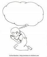 Children Praying At Church Coloring Page sketch template