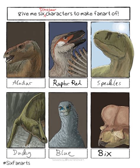 6 Dino Characters by Hyrotrioskjan on DeviantArt