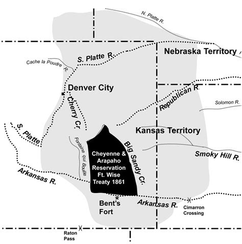 Indian Territory under Treaties of Fort Laramie (1851) and Fort Wise (1861) | Images | Colorado ...