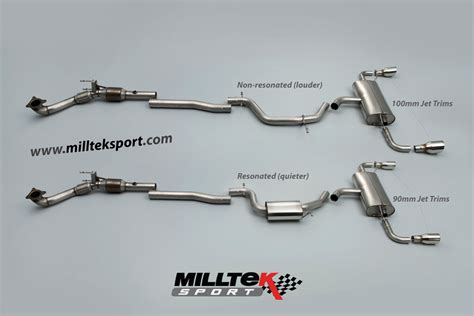 MILLTEK Cat Back Exhaust System SSXVW145 Volkswagen Golf Mk6 GTi 2.0 ...