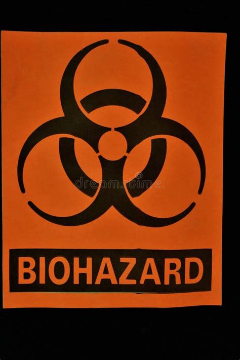 Biohazard Label on Dangerous Waste Container Stock Photo - Image of ...