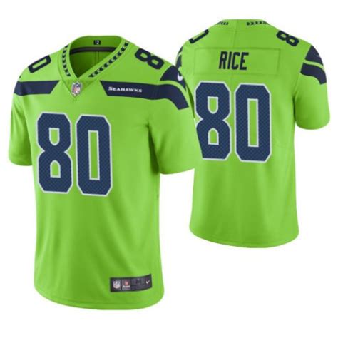 Men's / Youth Seahawks #80 Jerry Rice color rush Limited jersey green