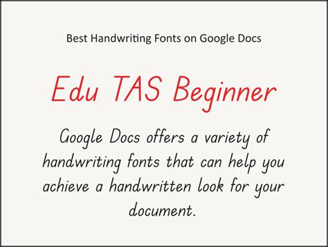 Best Handwriting Fonts on Google Docs