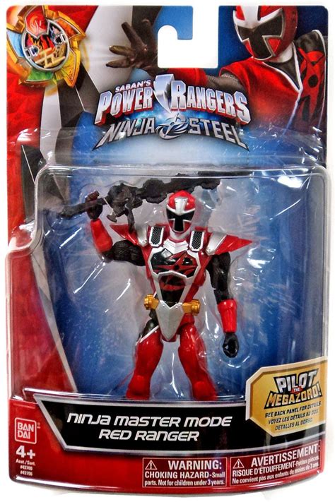 Power Rangers Ninja Steel Action Heroes Red Ranger 5 Action Figure Ninja Master Mode Bandai ...