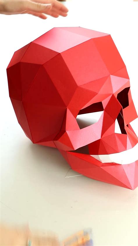 Skull Mask Low Poly 3d Papercraft Mask Printable Diy - vrogue.co