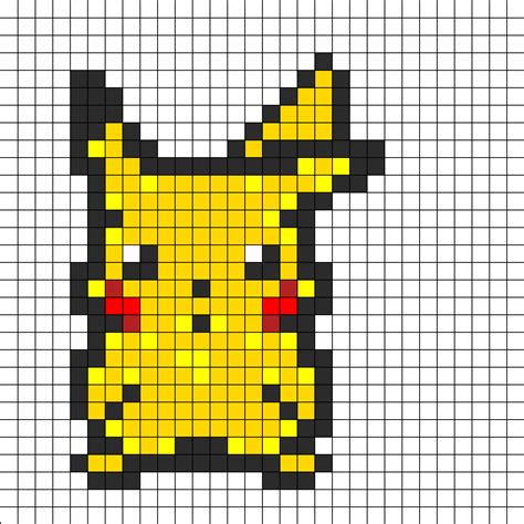 Pikachu Perler Bead Pattern | Bead Sprites | Characters Fuse Bead Patterns