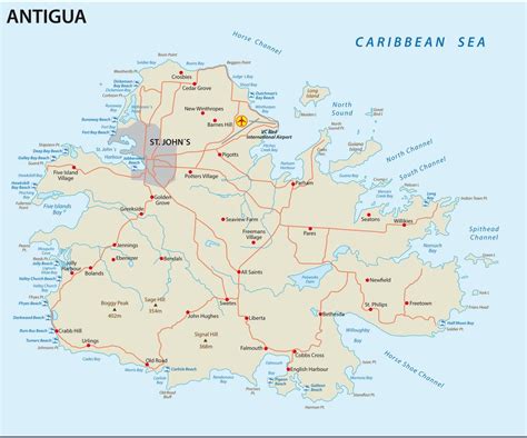 Antigua Beach Map