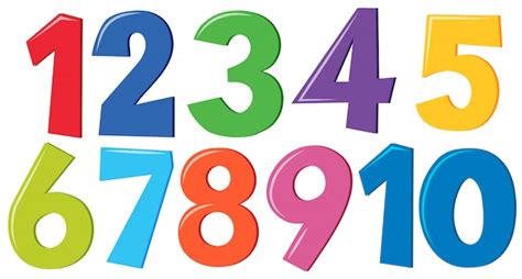 Premium Vector | Set of colorful numbers