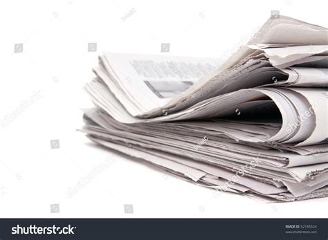 Stack Newspaper On White Background Stock Photo 52145524 | Shutterstock