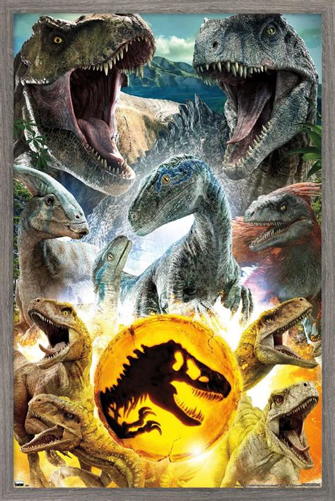 Jurassic World: Dominion - Group Wall Poster, 22.375" x 34" Framed ...