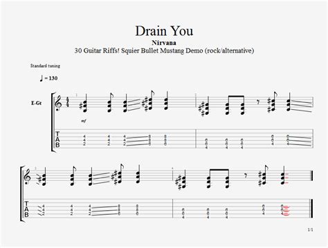 Nirvana – Drain You – BluEsMannus Guitar Tabs