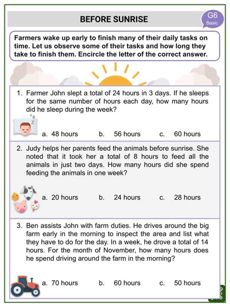 Unitary Method Farmers' Market Math Worksheets | Age 10-11