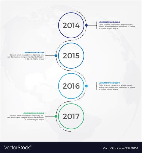 Vertical timeline infographic design Royalty Free Vector