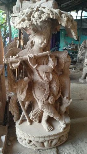 Brown Stone Lord Krishna God & Cow Statue at Rs 34500 in Bhubaneswar ...