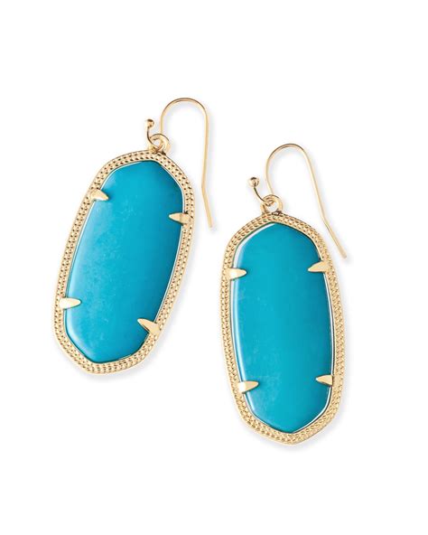 Elle Drop Gold Earrings in Turquoise | Kendra Scott