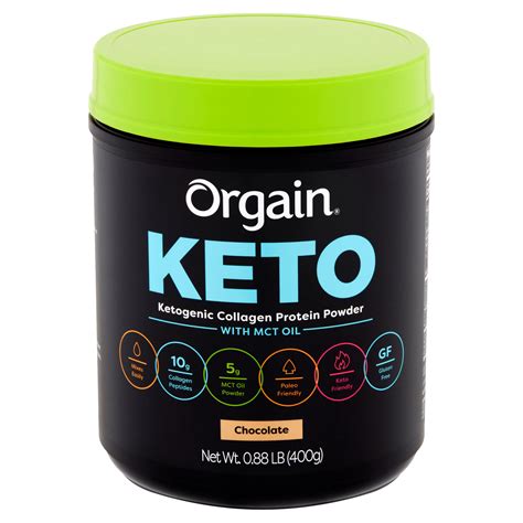 Orgain Chocolate Ketogenic Collagen Protein Powder with MCT Oil, 0.88 lb - Walmart.com - Walmart.com