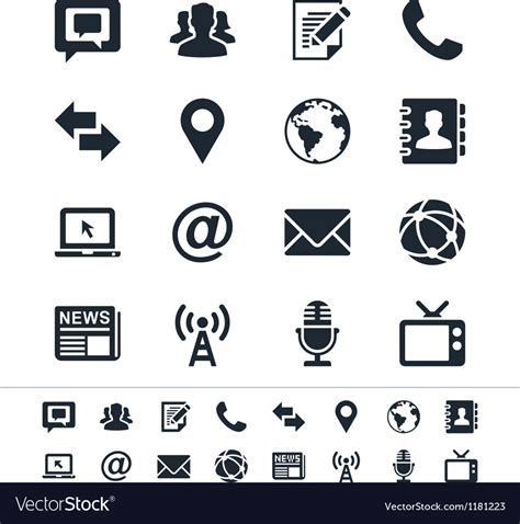 Media and communication icons Royalty Free Vector Image