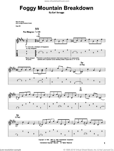 Scruggs - Foggy Mountain Breakdown sheet music for guitar (tablature ...