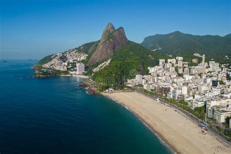 Leblon Beach and Two Brothers Mountain Stock Image - Image of beautiful, empty: 266877957