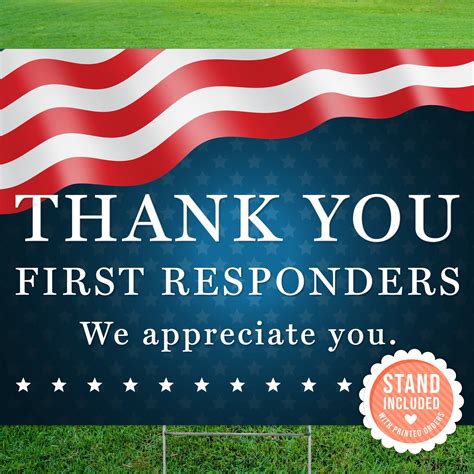 Thank You First Responders Yard Sign . First Responders Yard - Etsy ...