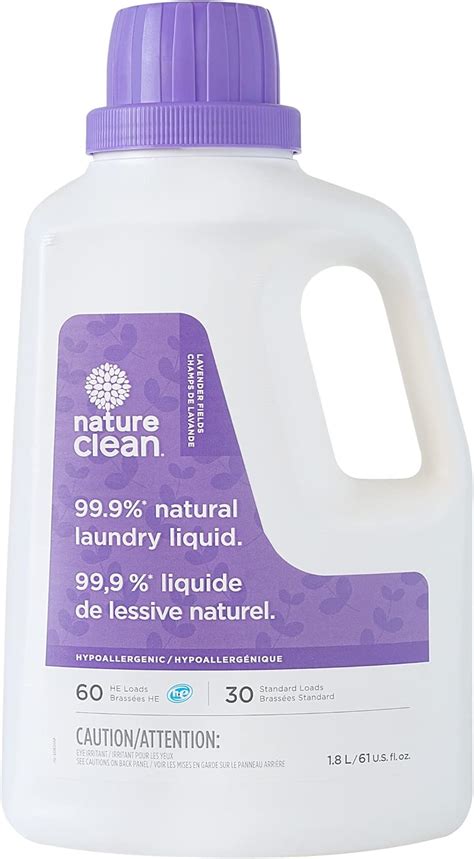 Nature Clean Liquid Laundry Detergent, Sensitive Skin Tested, Lavender Fields, 1.8L, 60 Loads ...