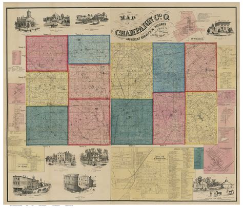 Champaign County Ohio 1858 - Old Map Reprint - OLD MAPS