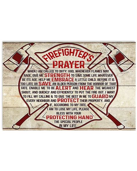 Firefighter Prayer Poster