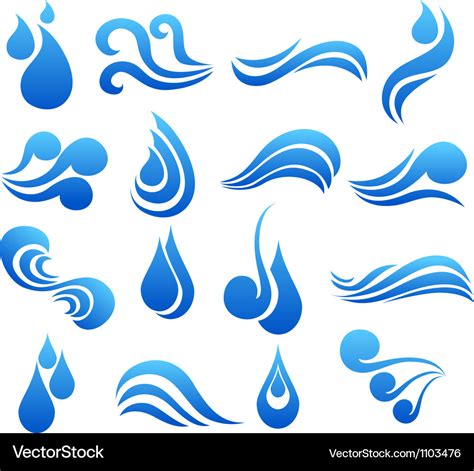 Water symbol set Royalty Free Vector Image - VectorStock