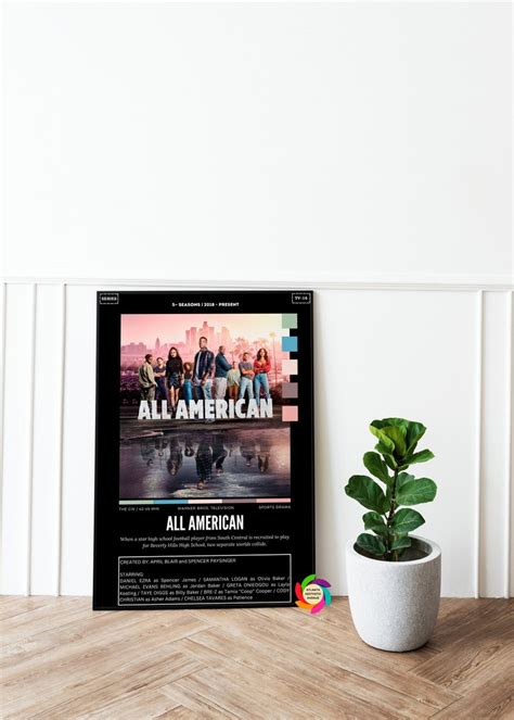 All American TV Show Poster Black Custom Movie Posters TV Show Minimalist Pinterest Poster Wall ...