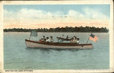 Boating on Lake Attitash Amesbury, MA Postcard