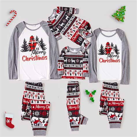 Plus Size Christmas Family Matching Pajamas Merry Christmas Tree Grey ...