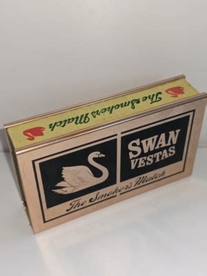 Swan Vestas matchbox with gold holder; Bryant & May; GLAMBH 2019.17 | eHive