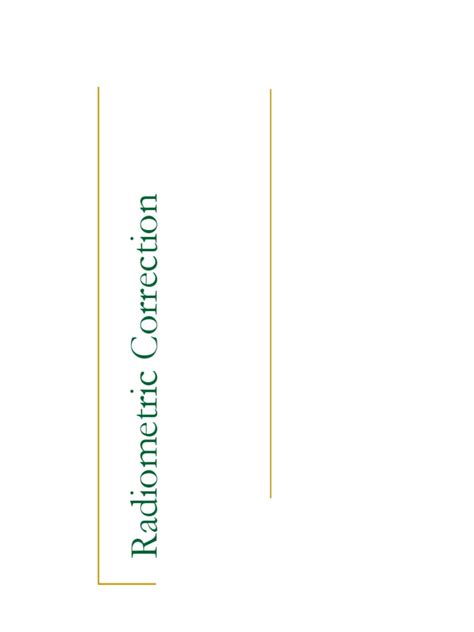 Radiometric Correction | Optics | Electromagnetic Radiation