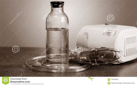 Medical Nebulizer for the Treatment of Bronchitis. Camera Agains Stock Image - Image of breath ...