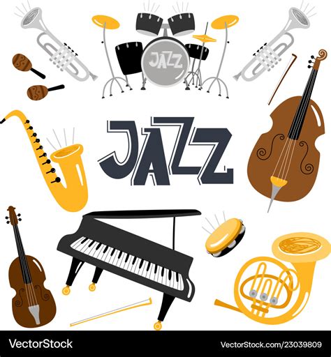 Jazz musical instruments music instrument Vector Image