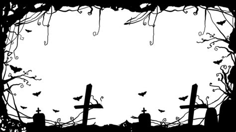 Halloween Bat PNG Image, Halloween Black Border Horizontal Drawing Cute Bat, Halloween, Black ...