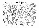 Basic World Map Coloring Pages sketch template