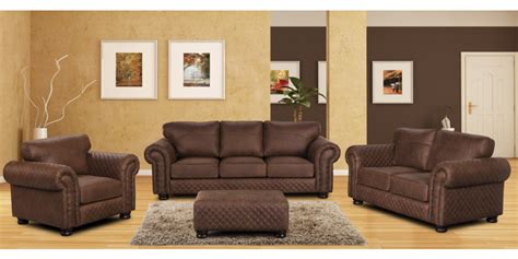 Colorado 3 Piece Lounge Suite in Fabric, Brown - Bradlows