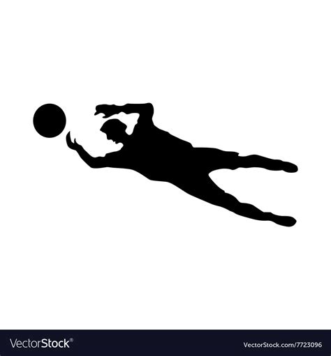 Soccer goalkeeper silhouette Royalty Free Vector Image