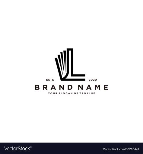 Letter l and book logo design Royalty Free Vector Image