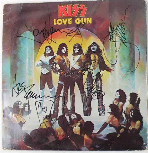 Lot Detail - KISS Rare Group Signed "Love Gun" Album w/ 4 Signatures ...