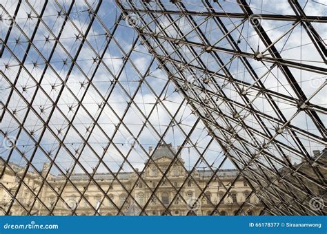 Detail of Glass Pyramid Entrance To the Louvre Museum Editorial Photography - Image of detail ...