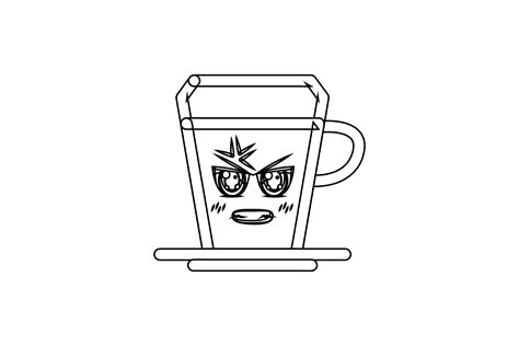 Coffee Morning Sweet Kawaii Outline Graphic by fadhiesstudio · Creative ...