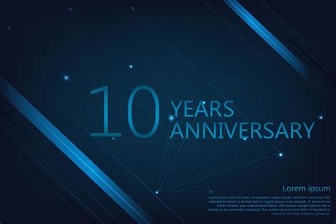 10 Years Anniversary. Geometric Anniversary greeting banner. Poster template for Celebrating ...