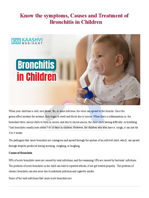 Bronchitis in Children | PDF | Bronchitis | Cough