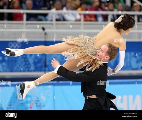 US Madison Chock and Evan Bates perform during the figure skating: ice dance short dance event ...