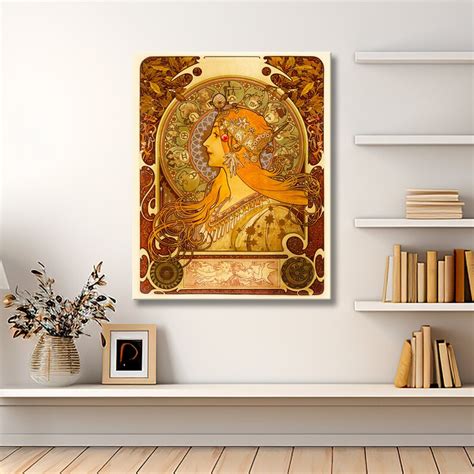 Alphonse Mucha, Zodiac, Gallery Wrapped Canvas Art Print. Art Nouveau ...