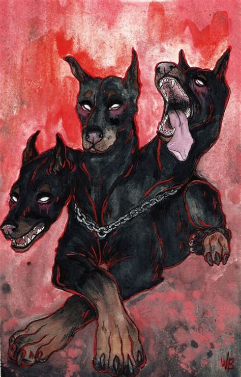 Three Headed Doberman - Verqqa Art | Mythical creatures art, Horror art, Creature art