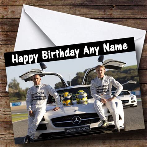 Lewis Hamilton Mercedes Personalised Birthday Card - The Card Zoo